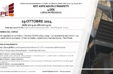 AGG. COORD. SIC., RSPP ASPP, RLS – RETI ANTICADUTA E PARAPETTI – IN PRESENZA – 29/10/2024